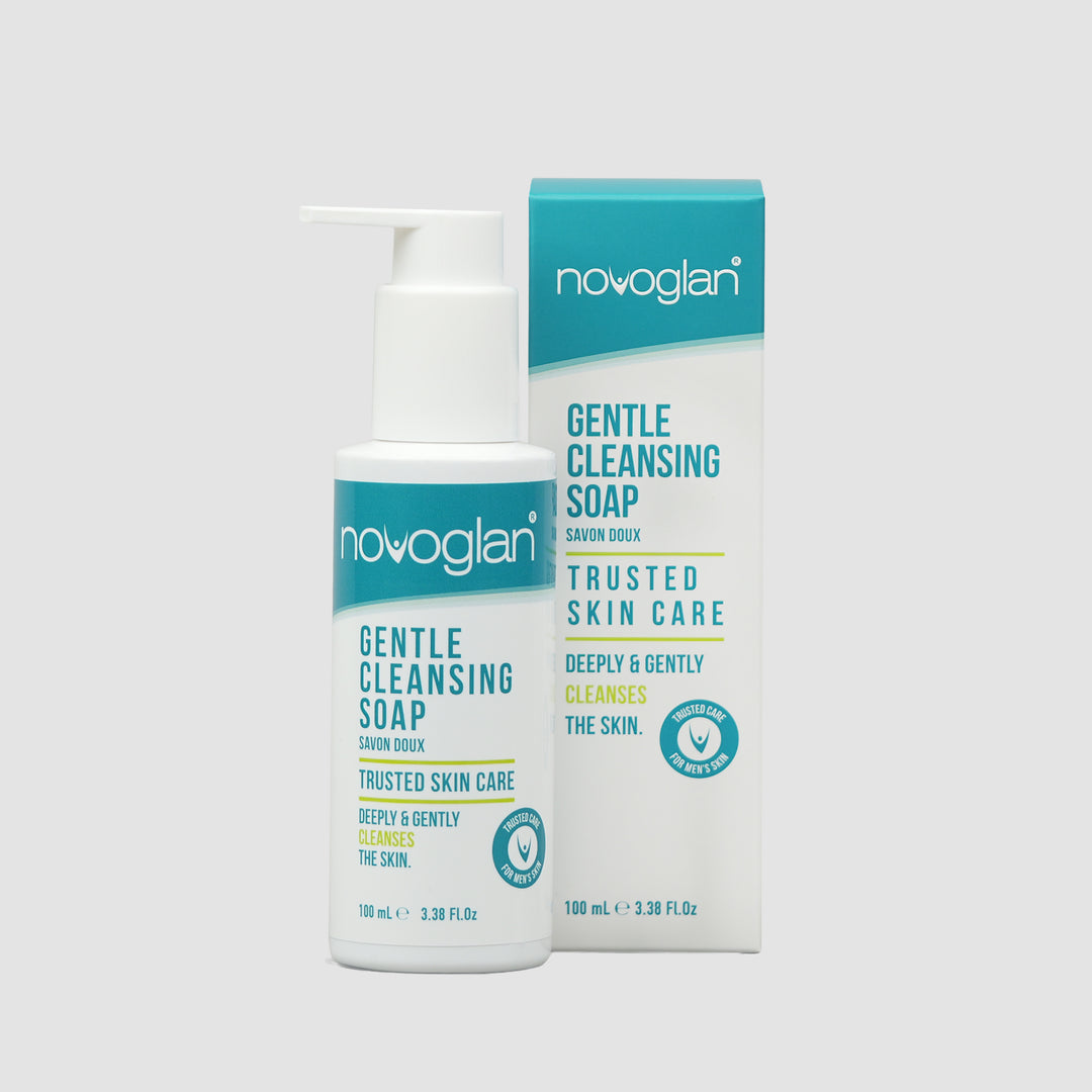 Novoglan Gentle Cleansing Soap 100mL bottle and packaging