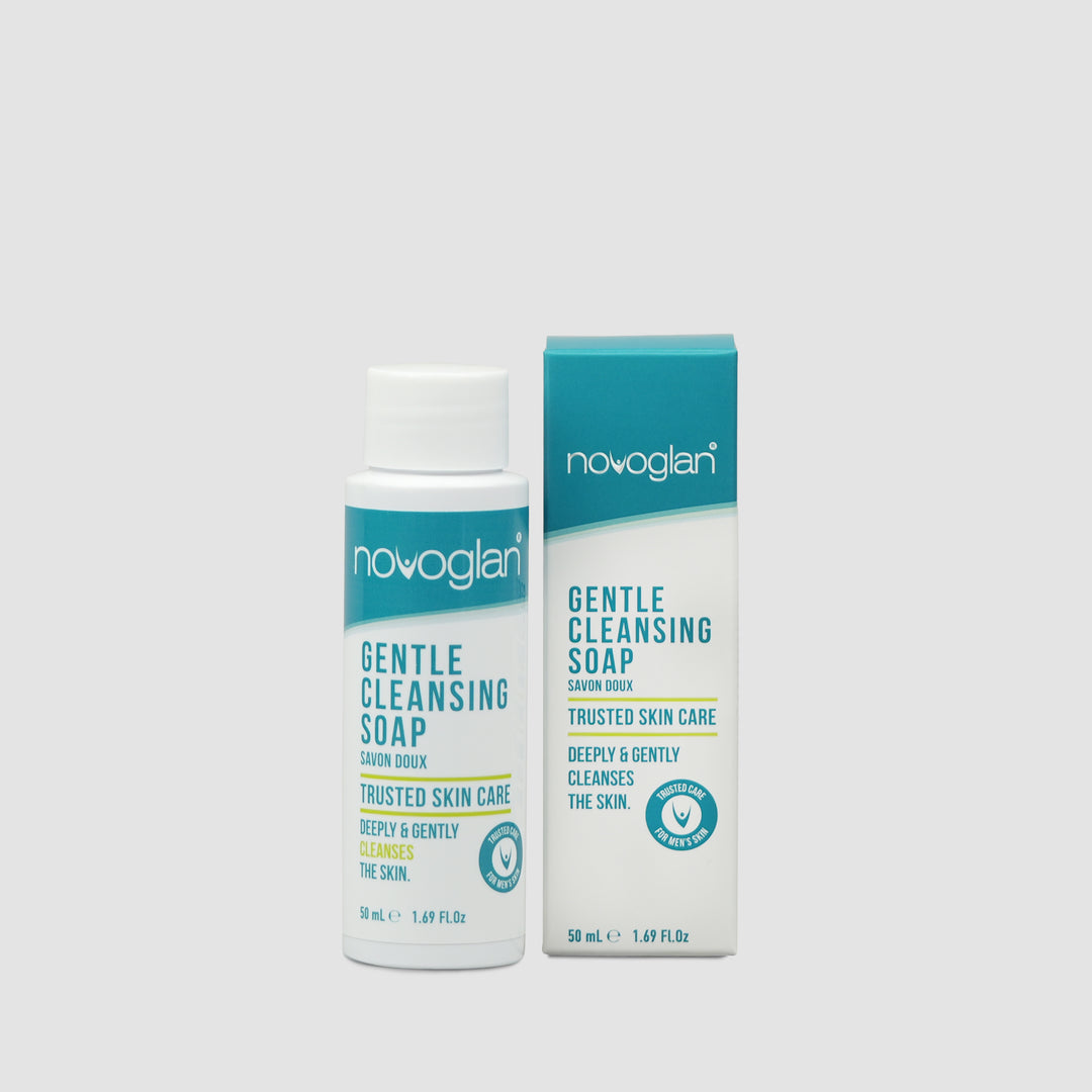 Novoglan Gentle Cleansing Soap 50mL bottle and packaging