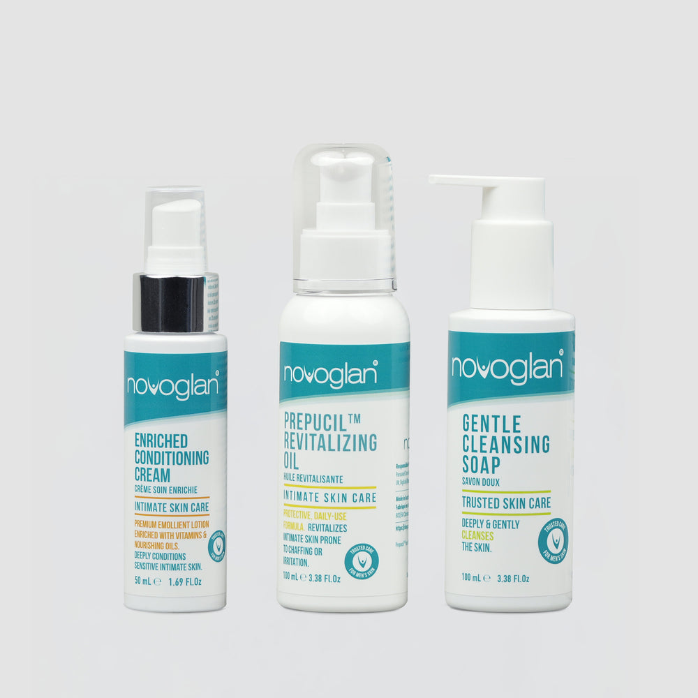 Three Novoglan skincare products included in the Novoglan Sexual Wellness Max Pack